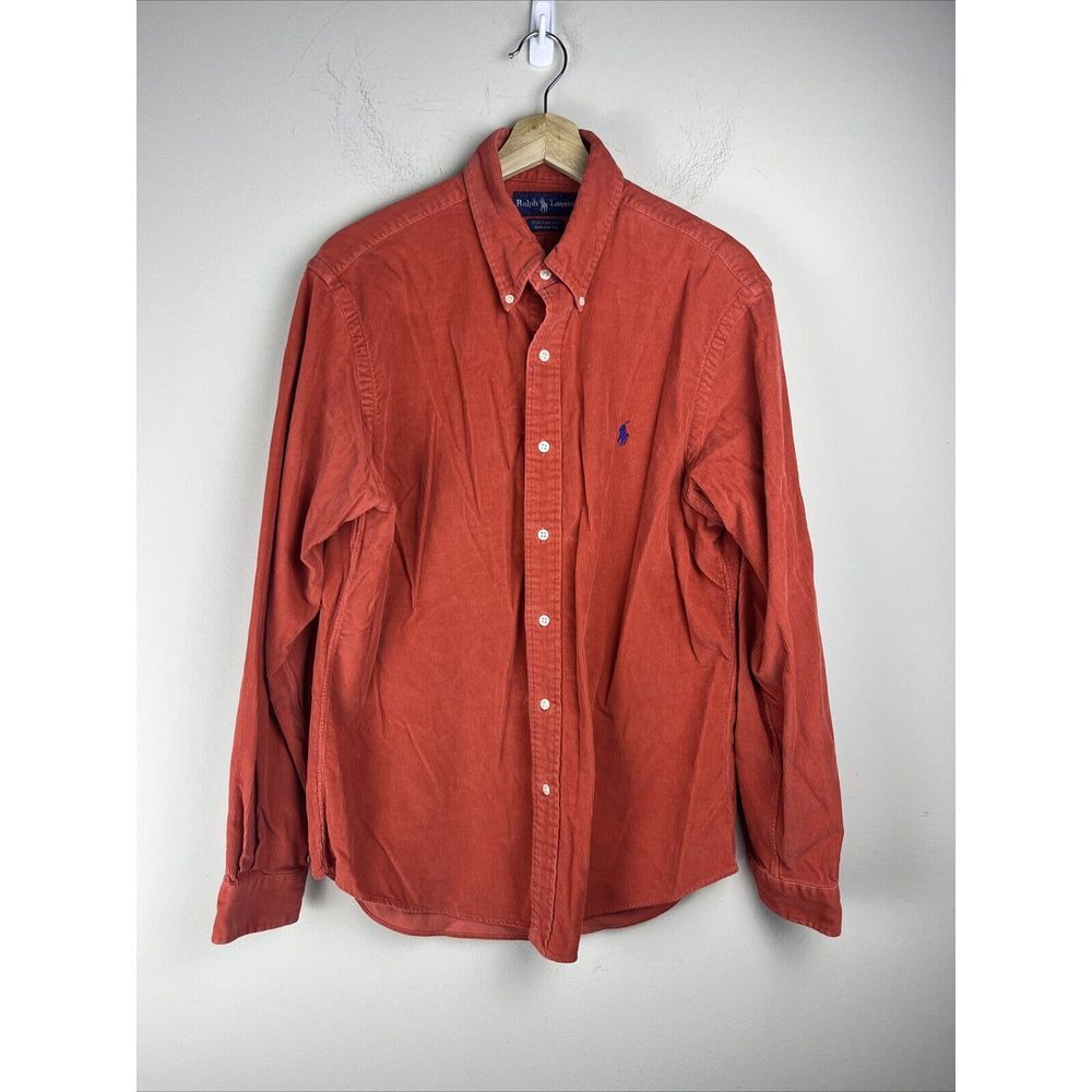 Ralph Lauren Orange Button-Down Corduroy Shirt